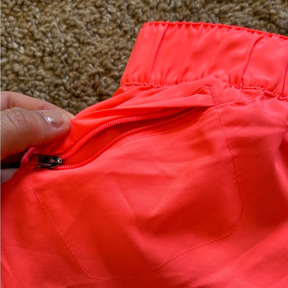 ADIDAS athletic shorts with inner liner | Size Medium | Bright coral - Picture 9 of 12